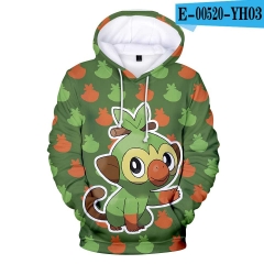 跨境专供亚马逊热销新款潮流pokemon印花3D带帽卫衣男女支持定制