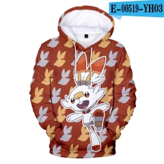 跨境专供亚马逊热销新款潮流pokemon印花3D带帽卫衣男女支持定制