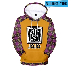 跨境专供热血动漫 JOJO的奇妙冒险 同款动漫人物带帽卫衣支持定制