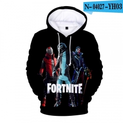 跨境专供欧美FORTNITE堡垒之夜第十赛季印花加绒连帽卫衣支持定制