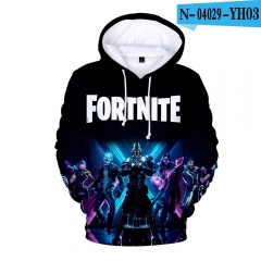 跨境专供欧美FORTNITE堡垒之夜第十赛季印花加绒连帽卫衣支持定制