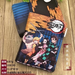 Demon Slayer: Kimetsu no Yaiba Cartoon Cosplay Purse PU Leather Anime Short Wallet