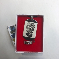 JoJo's Bizarre Adventure Cartoon Cosplay Collection Alloy Anime Necklace+Ring