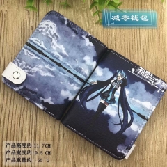 Hatsune Miku Cartoon Cosplay Purse PU Leather Anime Short Wallet