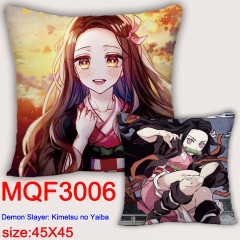 Demon Slayer: Kimetsu no Yaiba Cartoon Cosplay Double Side Decorative Chair Cushion Cartoon Anime Square Pillow 45X45