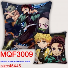 Demon Slayer: Kimetsu no Yaiba Cartoon Cosplay Double Side Decorative Chair Cushion Cartoon Anime Square Pillow 45X45