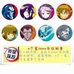 8PCS/SET 5.8CM OVERLORD Cartoon Alloy Anime Brooch Badge