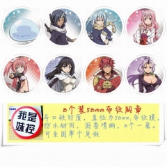 8PCS/SET 5.8CM That Time I Got Reincarnated As A Slime Cartoon Alloy Anime Brooch Badge