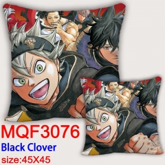 黑色四叶草-MQF3076-1 双面全彩抱枕靠枕-45X45CM