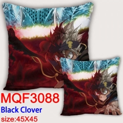 黑色四叶草-MQF3088-1-双面全彩抱枕靠枕-45X45CM