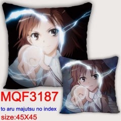 Toaru Kagaku no Railgun Cartoon Cosplay Double Side Decorative Chair Cushion Cartoon Anime Square Pillow 45X45