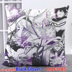 黑色五叶草MQF3085 双面全彩抱枕靠枕-45X45CM