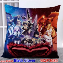 黑色五叶草MQF3080  双面全彩抱枕靠枕-45X45CM