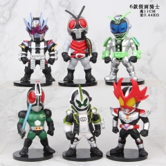 6pcs/set Kamen Rider Cartoon Collection Model Toy Anime PVC Figures 11cm