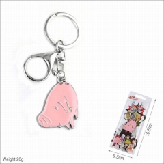 七大罪 粉色猪钥匙扣挂件挂饰 16.5X6.5CM 20G