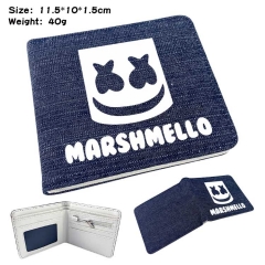 DJ Marshmello Denim Folding Coin Purse Anime Wallet