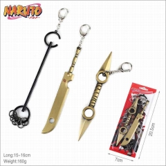 3PCS/SET Naruto Cartoon Weapon Pendants Key Ring Decoration Anime Keychain 15-16cm