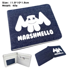 DJ Marshmello Denim Folding Coin Purse Anime Wallet