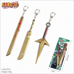 3PCS/SET Naruto Cartoon Weapon Pendants Key Ring Decoration Anime Keychain 15-16cm