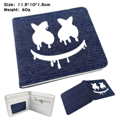 DJ Marshmello Denim Folding Coin Purse Anime Wallet