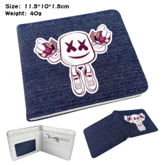 DJ Marshmello Denim Folding Coin Purse Anime Wallet