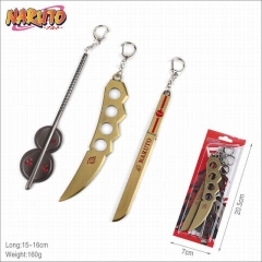 3PCS/SET Naruto Cartoon Weapon Pendants Key Ring Decoration Anime Keychain 15-16cm