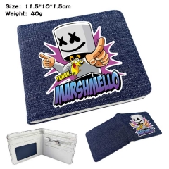 DJ Marshmello Denim Folding Coin Purse Anime Wallet