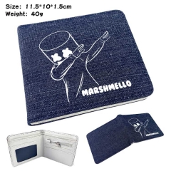 DJ Marshmello Denim Folding Coin Purse Anime Wallet