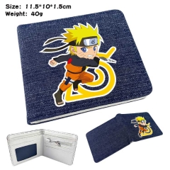 Naruto Denim Folding Coin Purse Anime Wallet