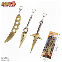 3PCS/SET Naruto Cartoon Weapon Pendants Key Ring Decoration Anime Keychain 15-16cm
