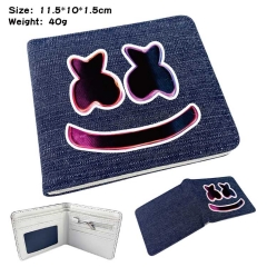 DJ Marshmello Denim Folding Coin Purse Anime Wallet