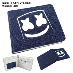 DJ Marshmello Denim Folding Coin Purse Anime Wallet