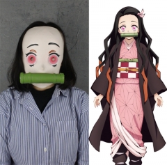 Demon Slayer: Kimetsu no Yaiba Kamado Nezuko Cartoon Latex Cosplay Anime Mask