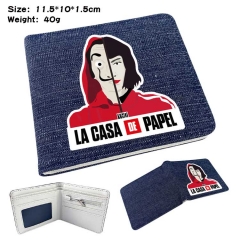 La Casa de Papel Denim Folding Coin Purse Anime Wallet