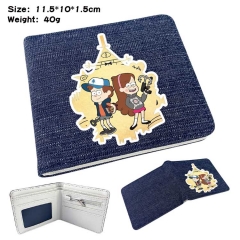 Gravity Falls Denim Folding Coin Purse Anime Wallet