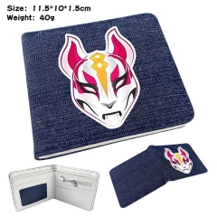 Fortnite Denim Folding Coin Purse Anime Wallet