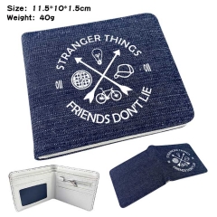 Stranger Things Denim Folding Coin Purse Anime Wallet