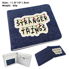 Stranger Things Denim Folding Coin Purse Anime Wallet