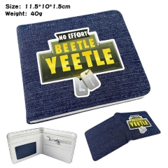 Fortnite Denim Folding Coin Purse Anime Wallet