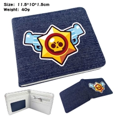 Brawl Stars Denim Folding Coin Purse Anime Wallet