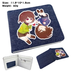 Undertale Denim Folding Coin Purse Anime Wallet