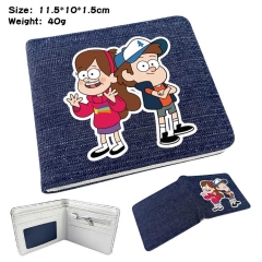 Gravity Falls Denim Folding Coin Purse Anime Wallet
