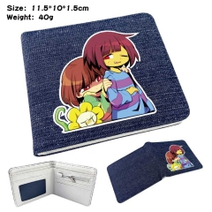 Undertale Denim Folding Coin Purse Anime Wallet