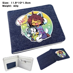 Undertale Denim Folding Coin Purse Anime Wallet