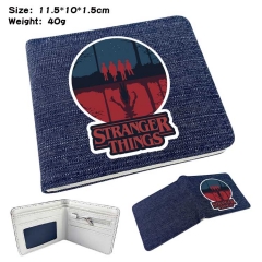 Stranger Things Denim Folding Coin Purse Anime Wallet