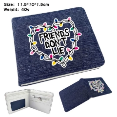 Stranger Things Denim Folding Coin Purse Anime Wallet