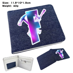 Fortnite Denim Folding Coin Purse Anime Wallet
