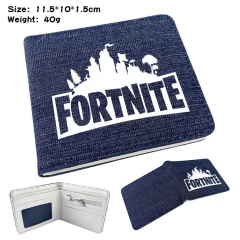 Fortnite Denim Folding Coin Purse Anime Wallet