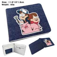 Gravity Falls Denim Folding Coin Purse Anime Wallet