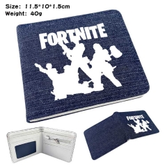 Fortnite Denim Folding Coin Purse Anime Wallet